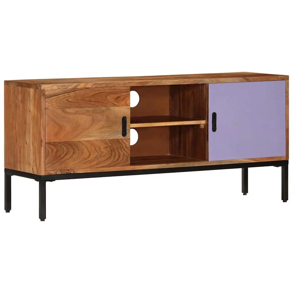 TV Cabinet Solid Wood Honey Brown Grey 110x30x50 cm