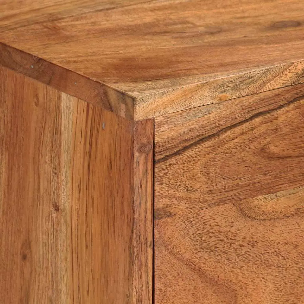 TV Cabinet Solid Wood Honey Brown Grey 110x30x50 cm