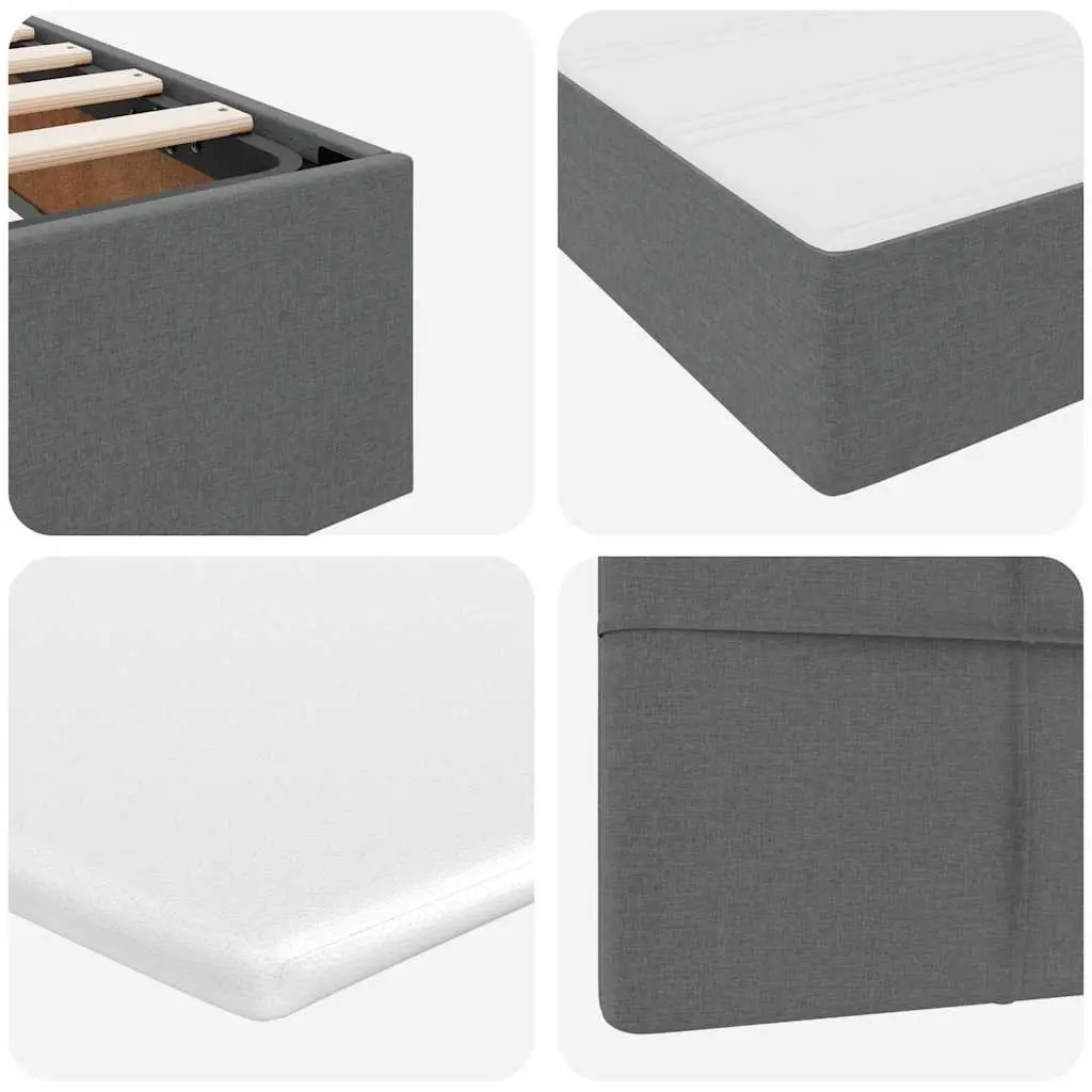 Grey Storage Bed with Lift 153 x 203 cm