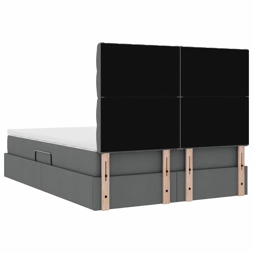 Storage Bed Hydraulic Lift Grey 153x203cm