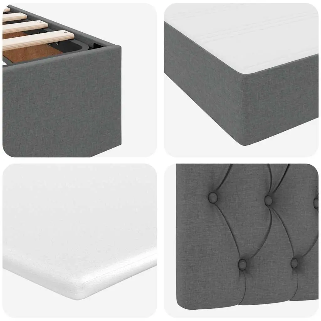 Storage Bed Hydraulic Lift Grey 153x203cm