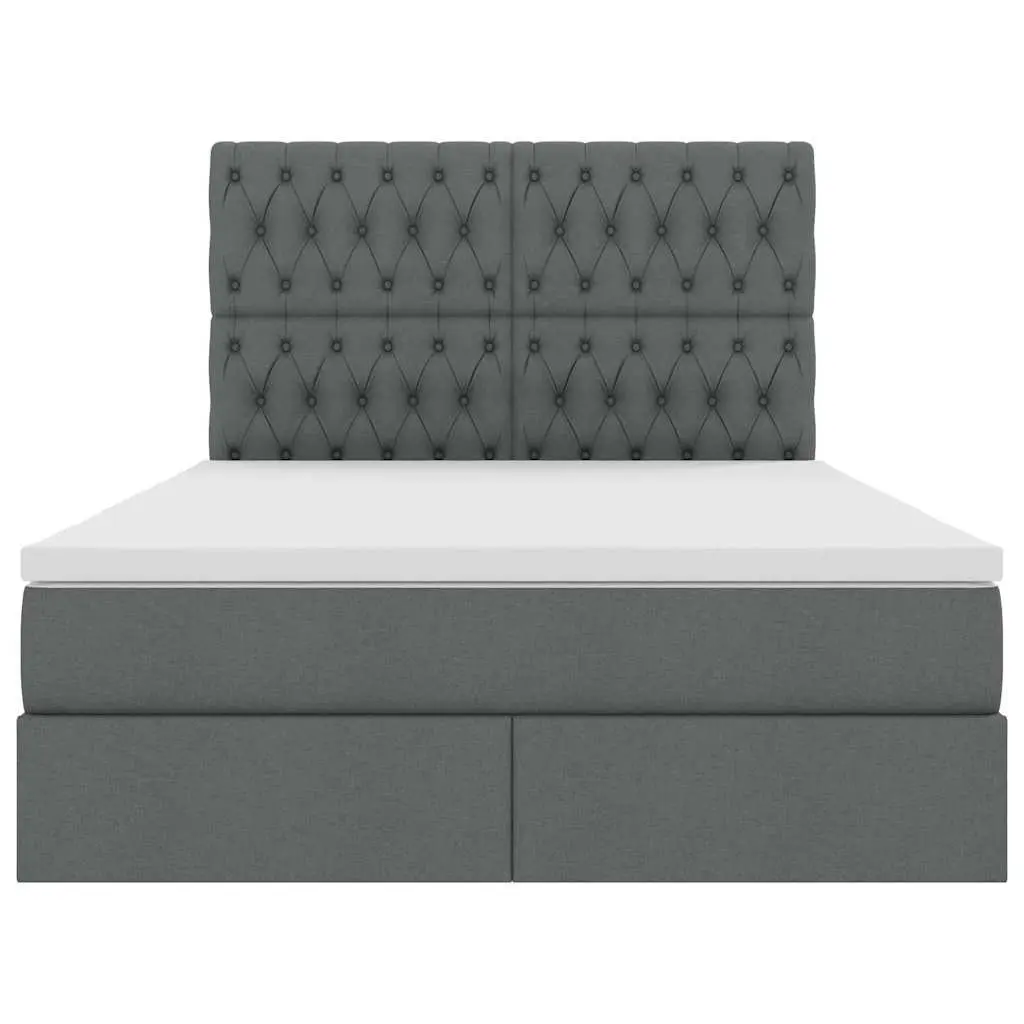 Storage Bed Hydraulic Lift Grey 153x203cm