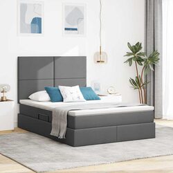 Stylish Dark Grey Storage Bed with Comfortable Mattress