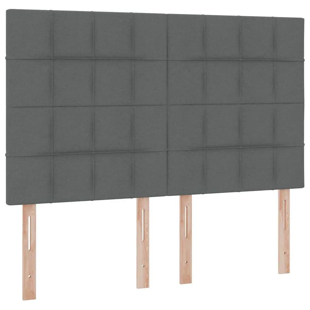 Upholstered LED Storage Bed Dark Grey 152 x 203 cm with Adjustable Headboard and Gas Lift Storage