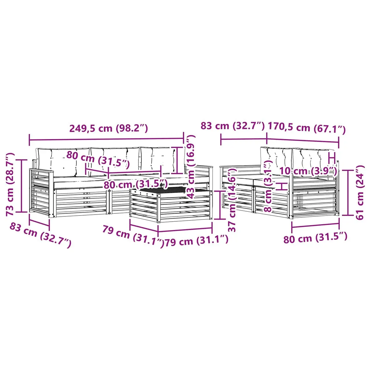 6-Piece Outdoor Sofa Set