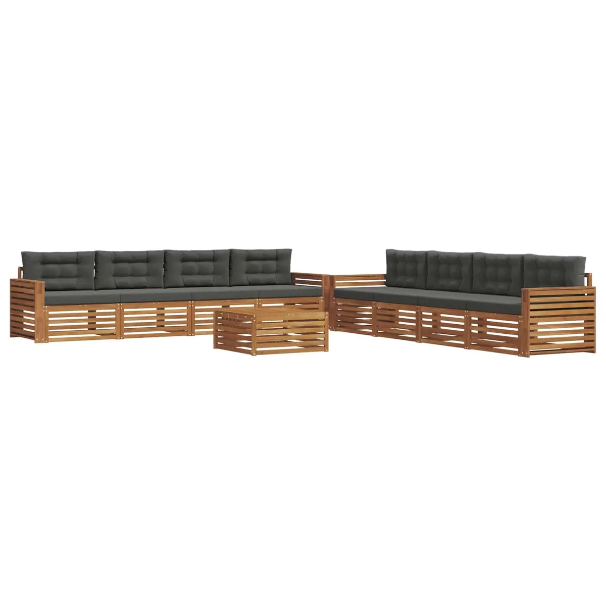 Modular Outdoor Sofa Set 9 Pieces Flexible Seating Garden Furniture Natural Anthracite