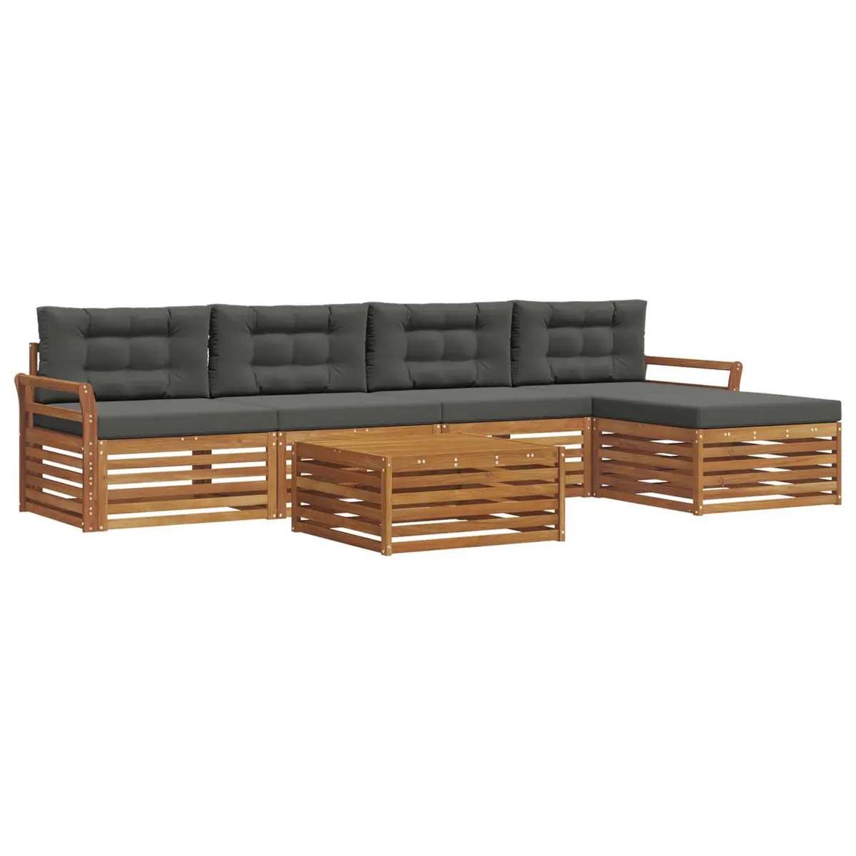 Outdoor Sofa Set 6 Pieces Garden Furniture Modular Patio Seating with Cushions