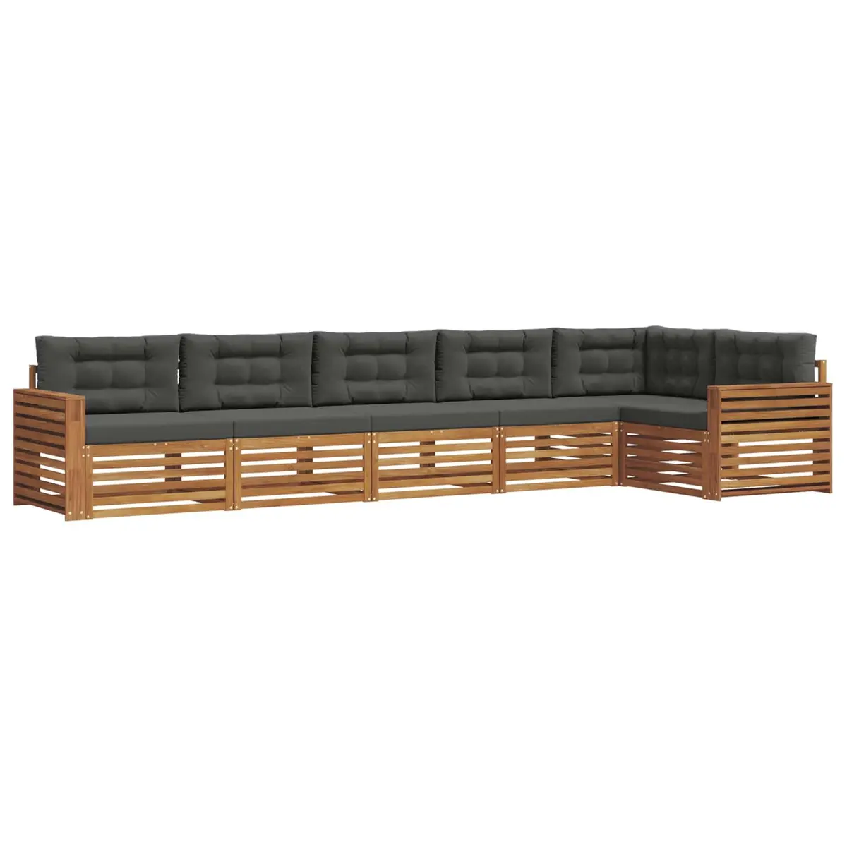 Outdoor Sofa Set 6 Piece Garden Furniture Lounge Modular with Cushions Brown