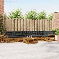 Your New 7-Piece Acacia Wood Sofa Set Awaits