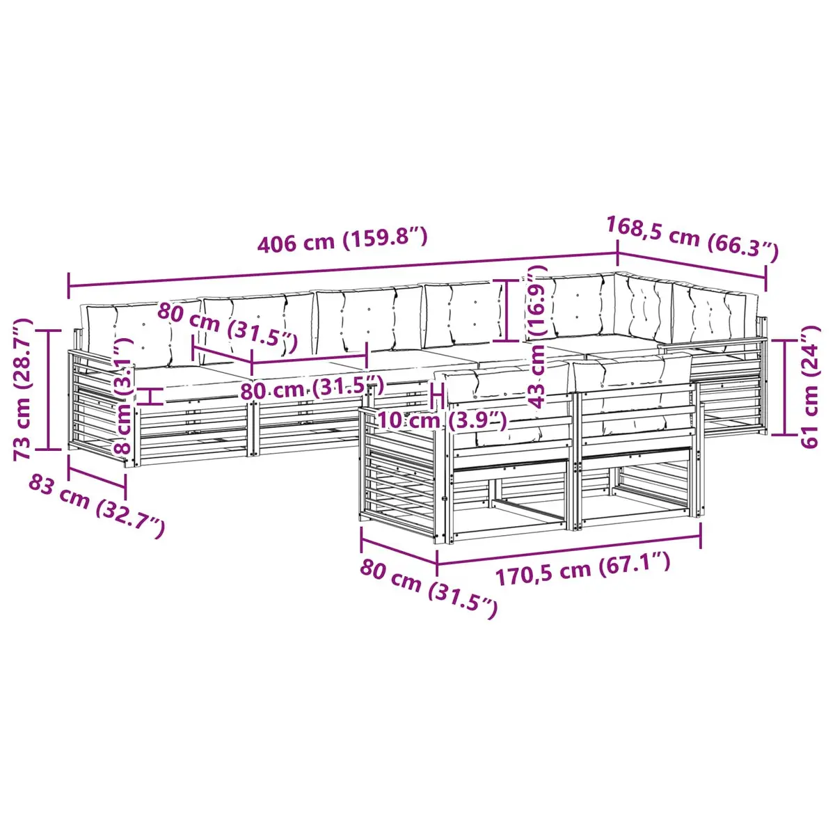 8-Piece Outdoor Sofa Set