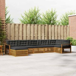 Outdoor Sofa Set 7 Piece Garden Furniture Natural Anthracite Acacia Wood Lounge
