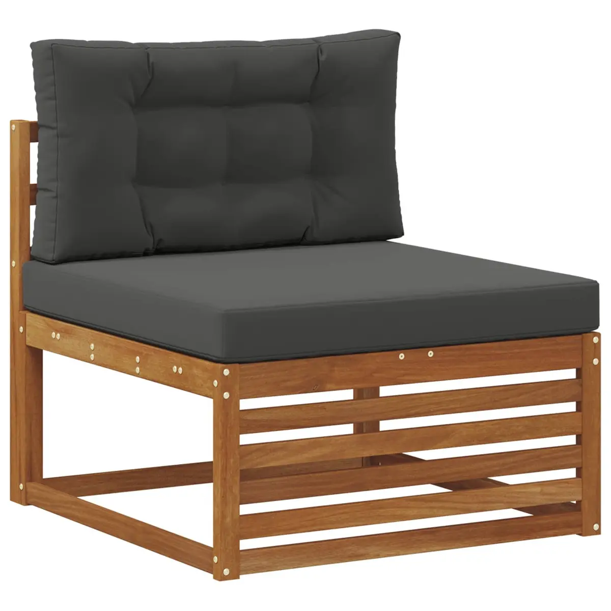 Outdoor Sofa Set 6 Pieces Garden Furniture Natural Anthracite Modular Patio