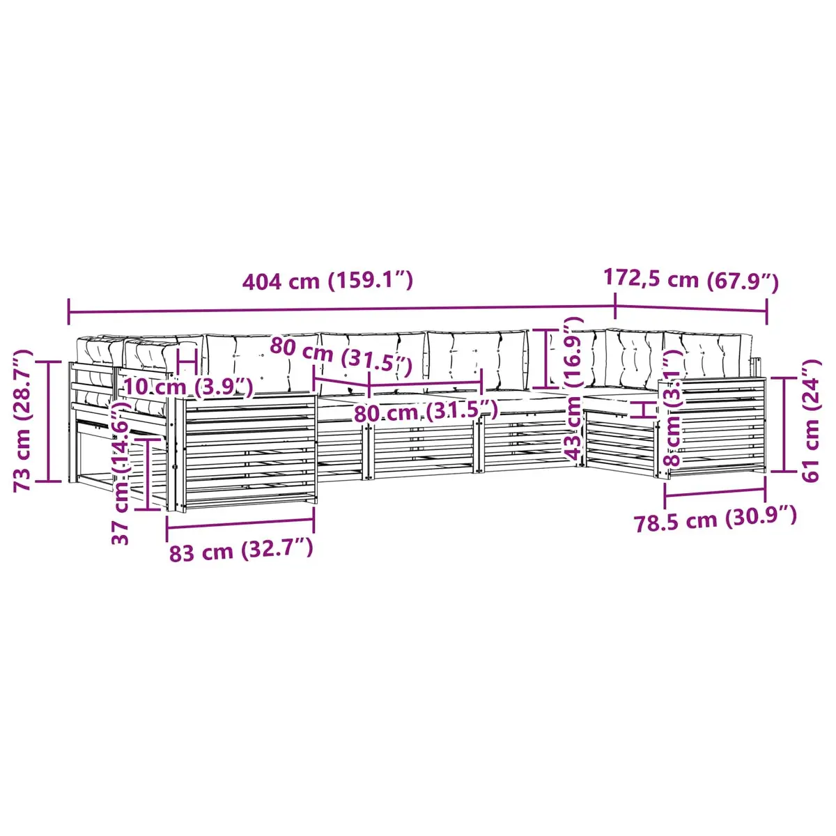 Outdoor Sectional Sofa Set