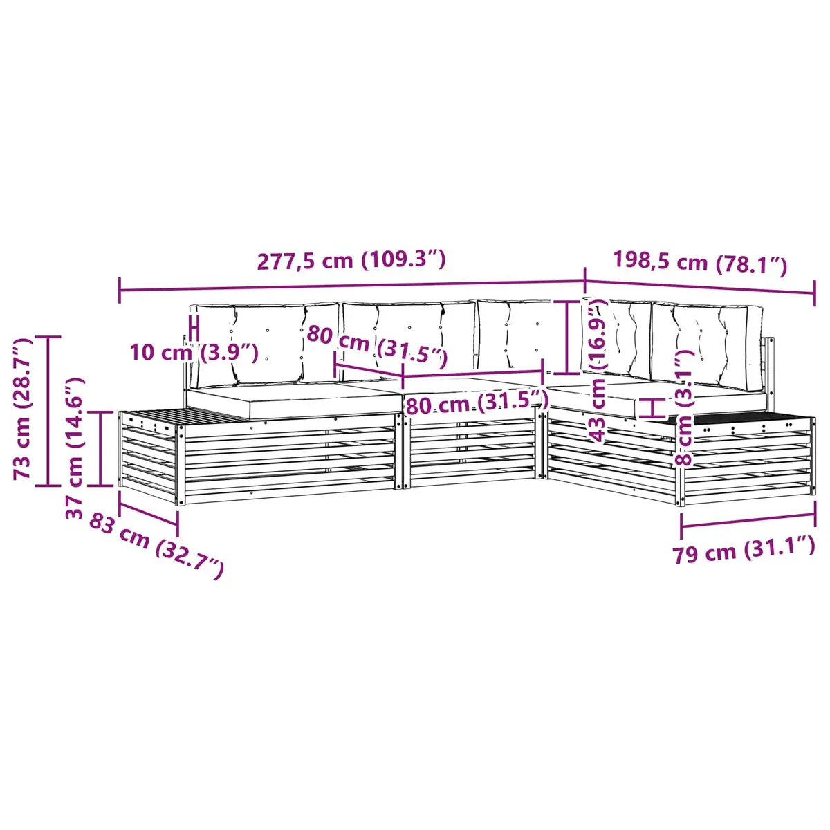 Outdoor Sectional Sofa Set
