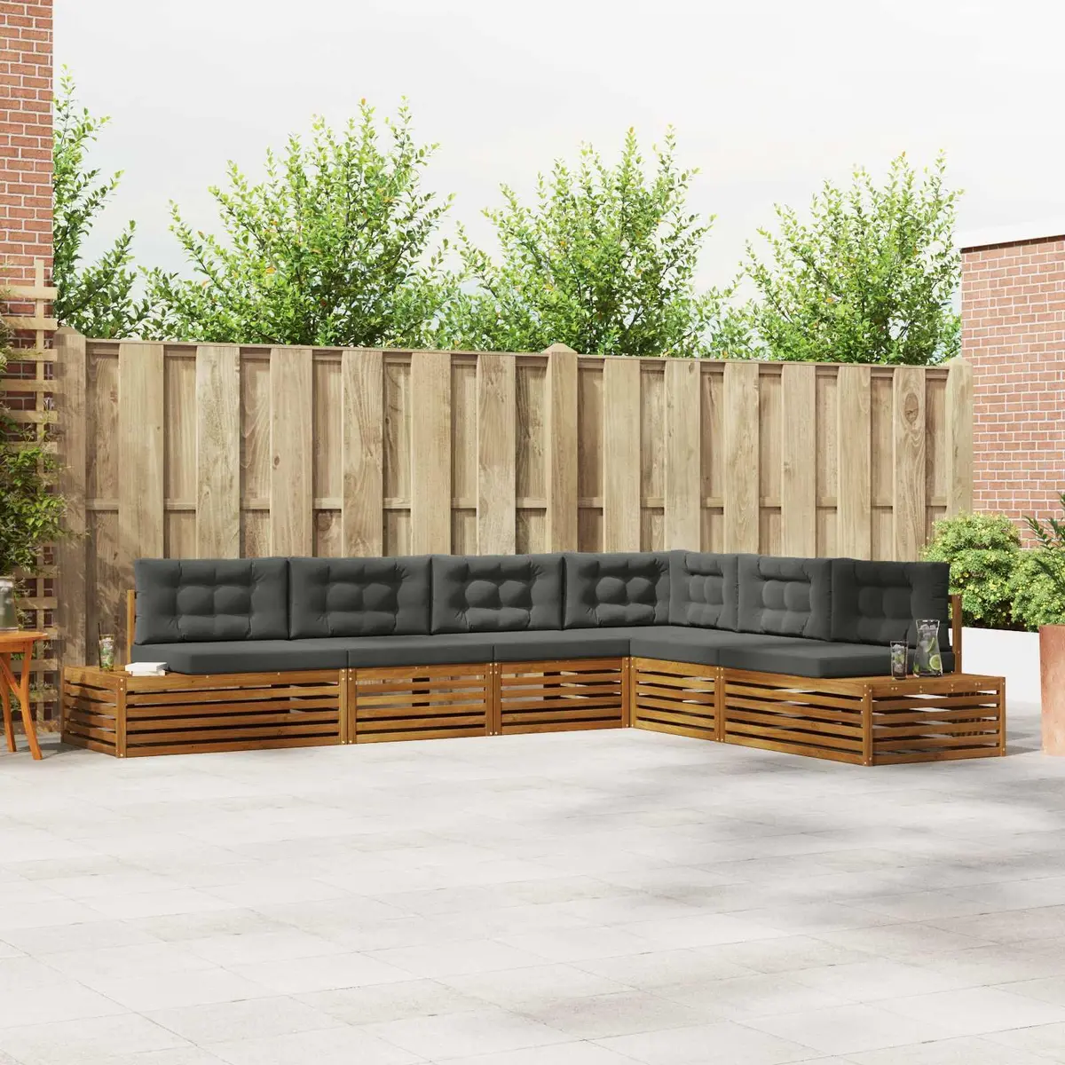 7 Piece Outdoor Sofa Set Acacia Wood Garden Lounge Sectional Patio Furniture