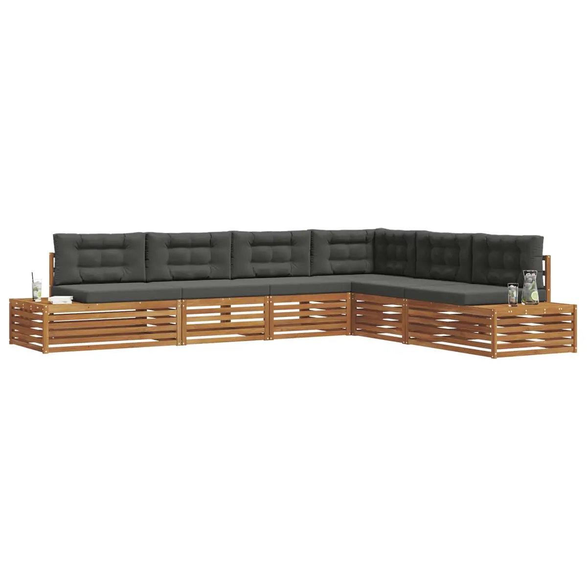 7 Piece Outdoor Sofa Set Acacia Wood Garden Lounge Sectional Patio Furniture