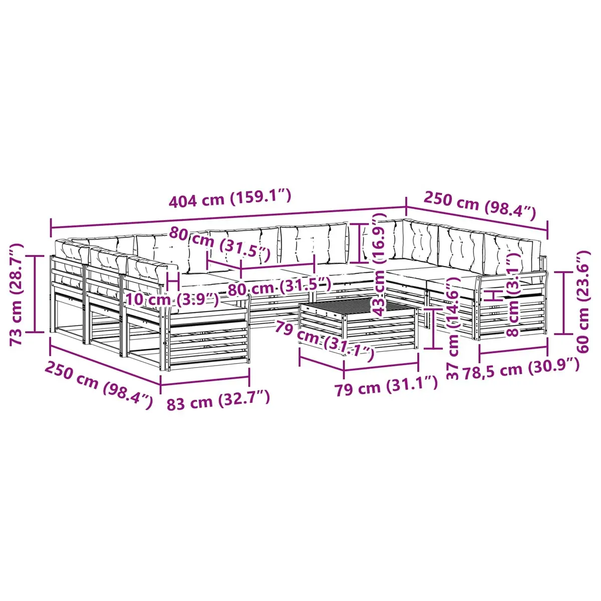 10-Piece Outdoor Sofa Set