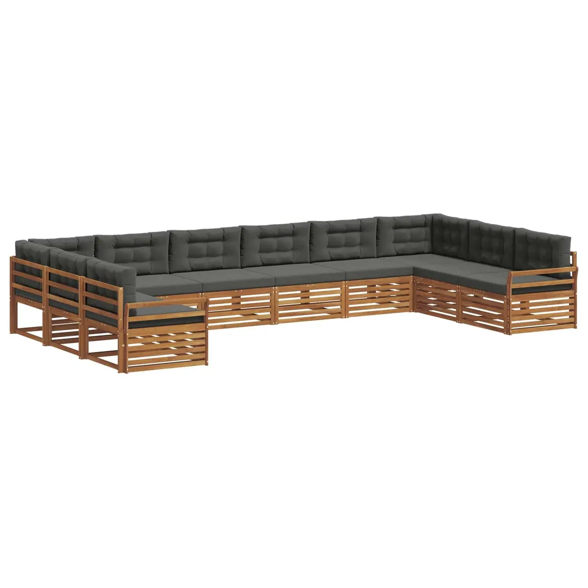 Outdoor Sofa Sets 7 Piece Natural Anthracite Acacia Wood Garden Furniture