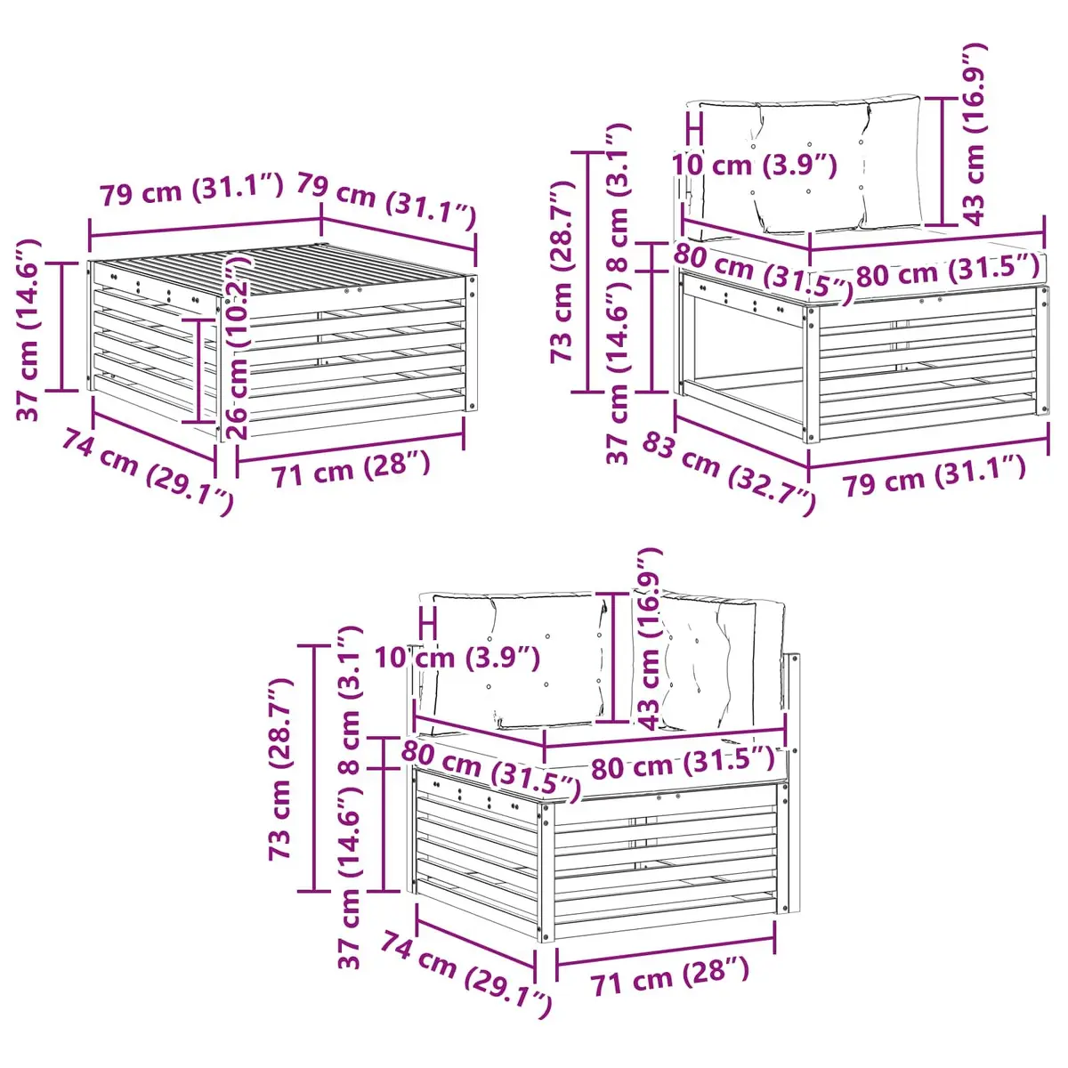 11 pcs Outdoor Sofa Set