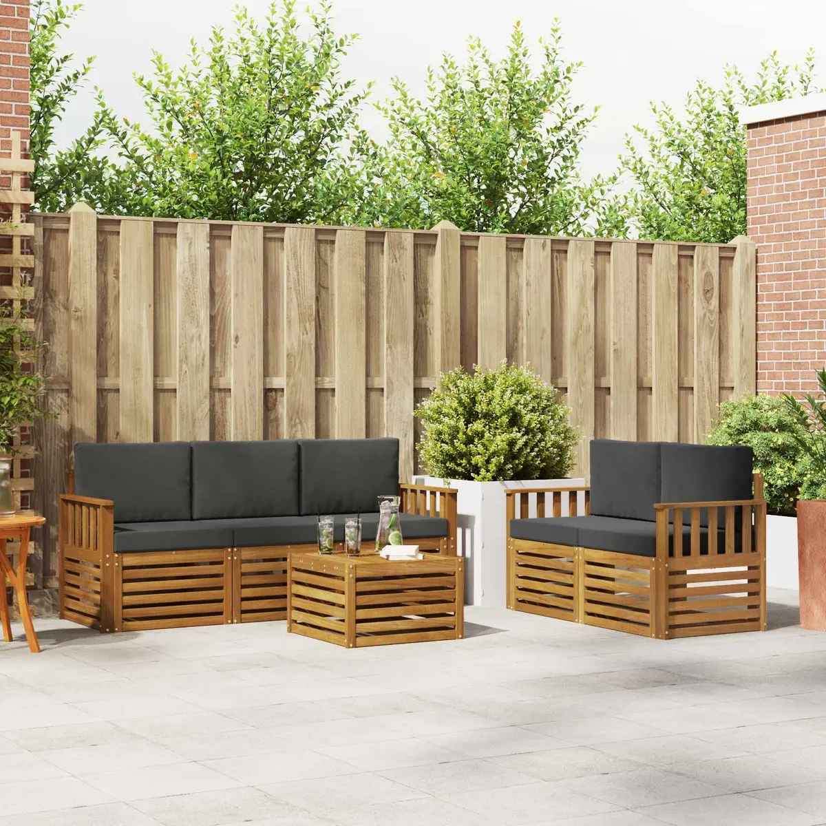 6 Piece Acacia Wood Outdoor Set