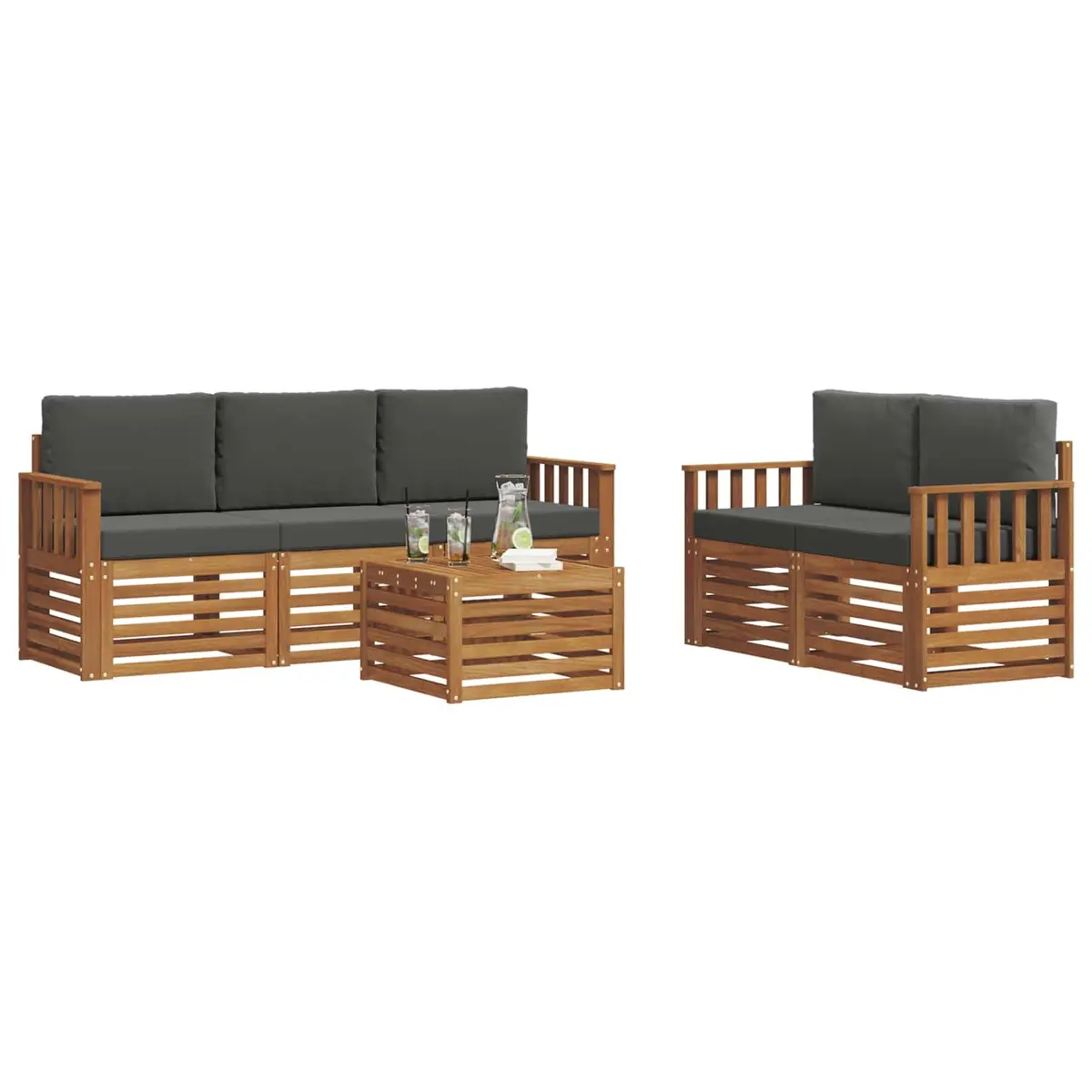6 Piece Acacia Wood Outdoor Set
