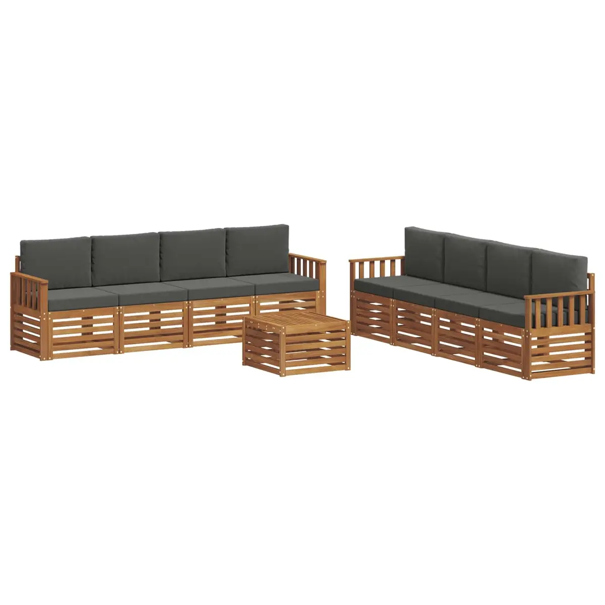 Outdoor Sofa Set 9 Pcs Garden Furniture Solid Acacia Wood Lounge Suite Terrace