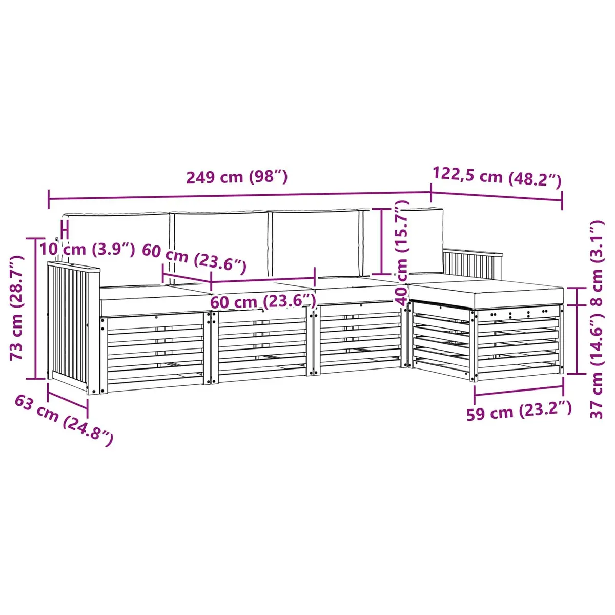 5 pcs Outdoor Sofa Set