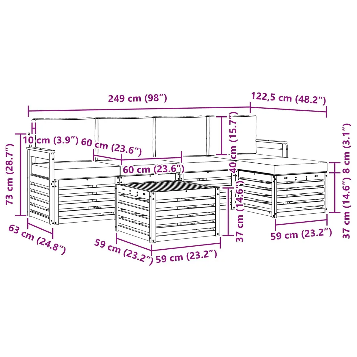 6-Piece Outdoor Sofa Set