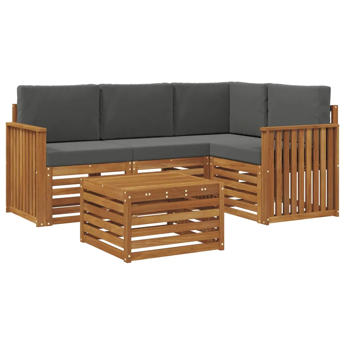 Outdoor Sectional Sofa Set 5 pcs Modular Garden Patio Furniture with Cushions