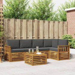Sectional Sofa Set 6 Piece Outdoor Furniture Garden Lounge Modular Cushion