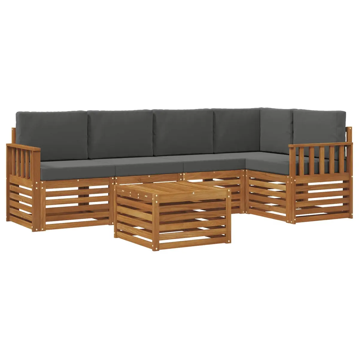 Sectional Sofa Set 6 Piece Outdoor Furniture Garden Lounge Modular Cushion