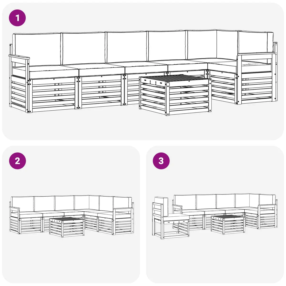 7-Piece Outdoor Sectional Sofa Set