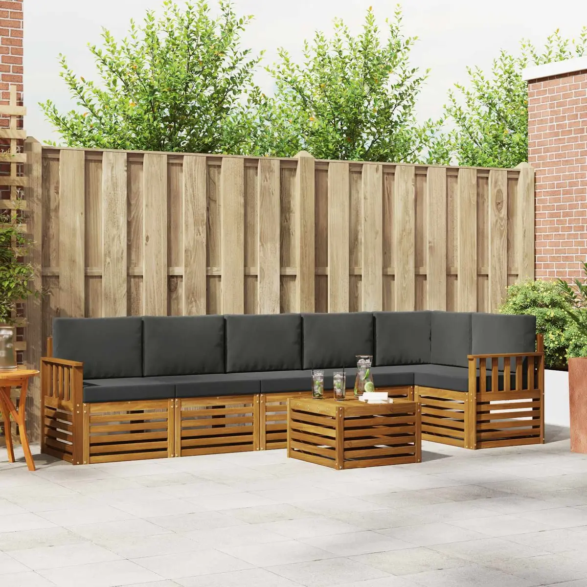 Sectional Sofa Set Modular Rearrangeable 7 Piece Outdoor Garden Patio Furniture