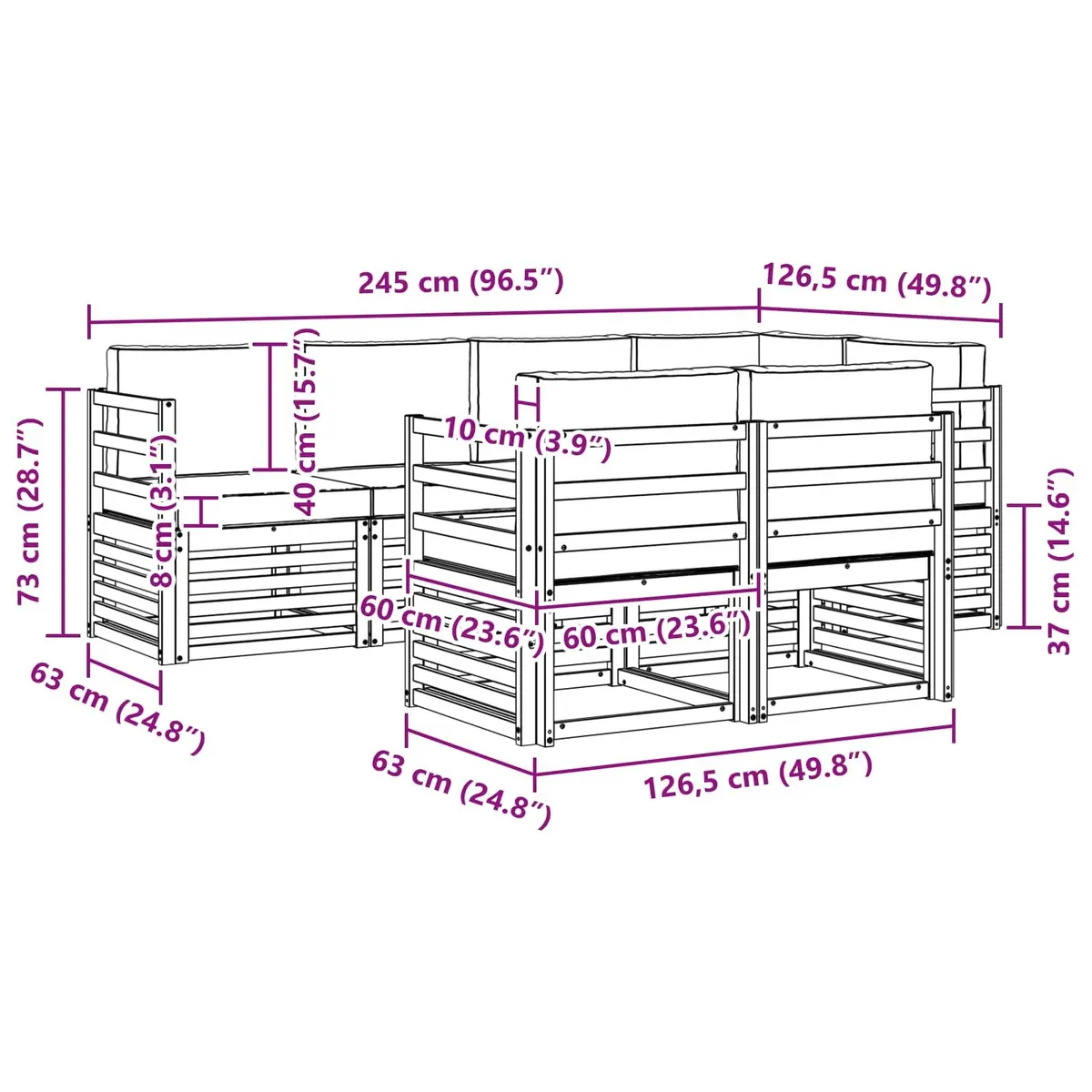 7-Piece Outdoor Sectional Sofa Set
