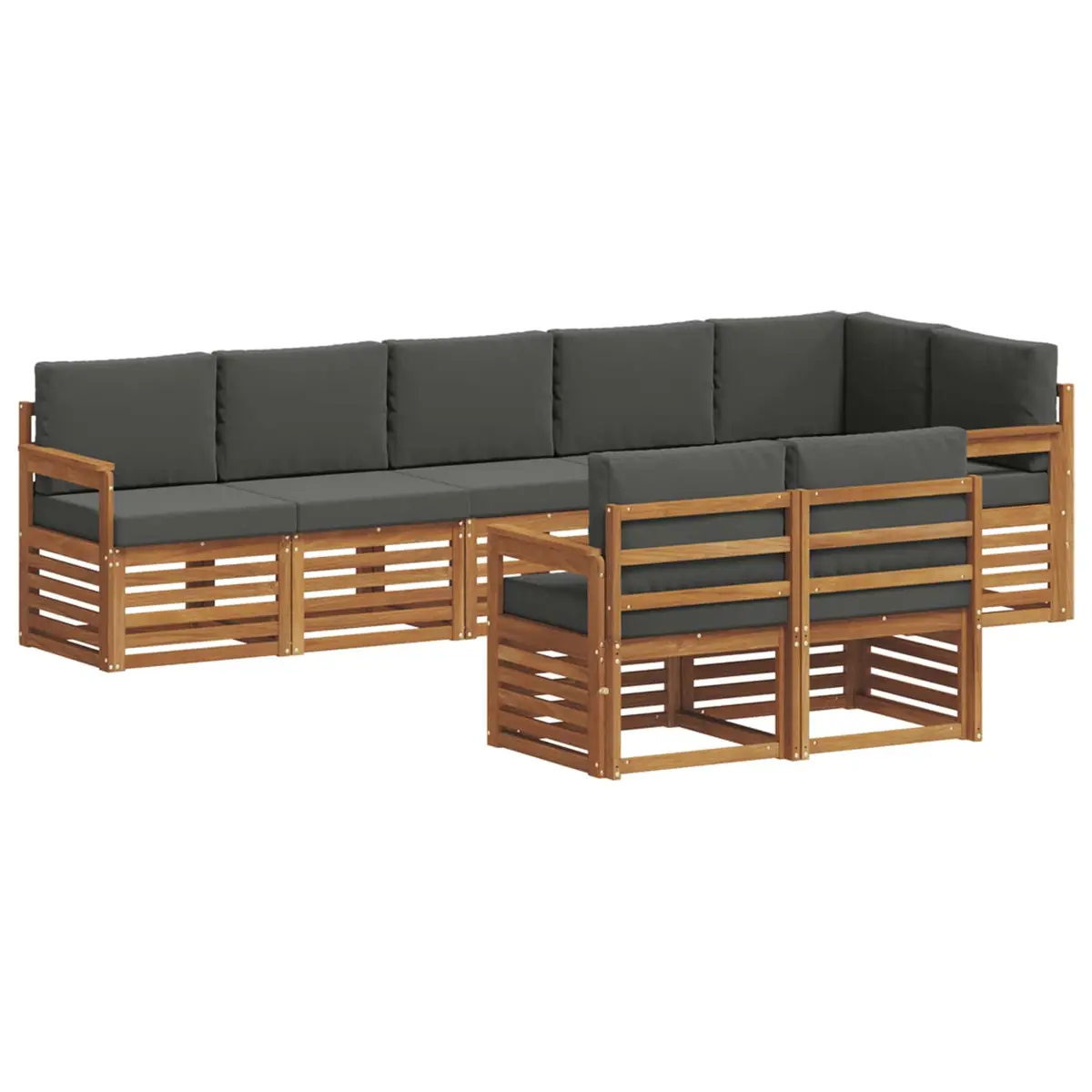 Sofa Sets Modular Outdoor Lounge 8 Piece Natural Anthracite Acacia Wood