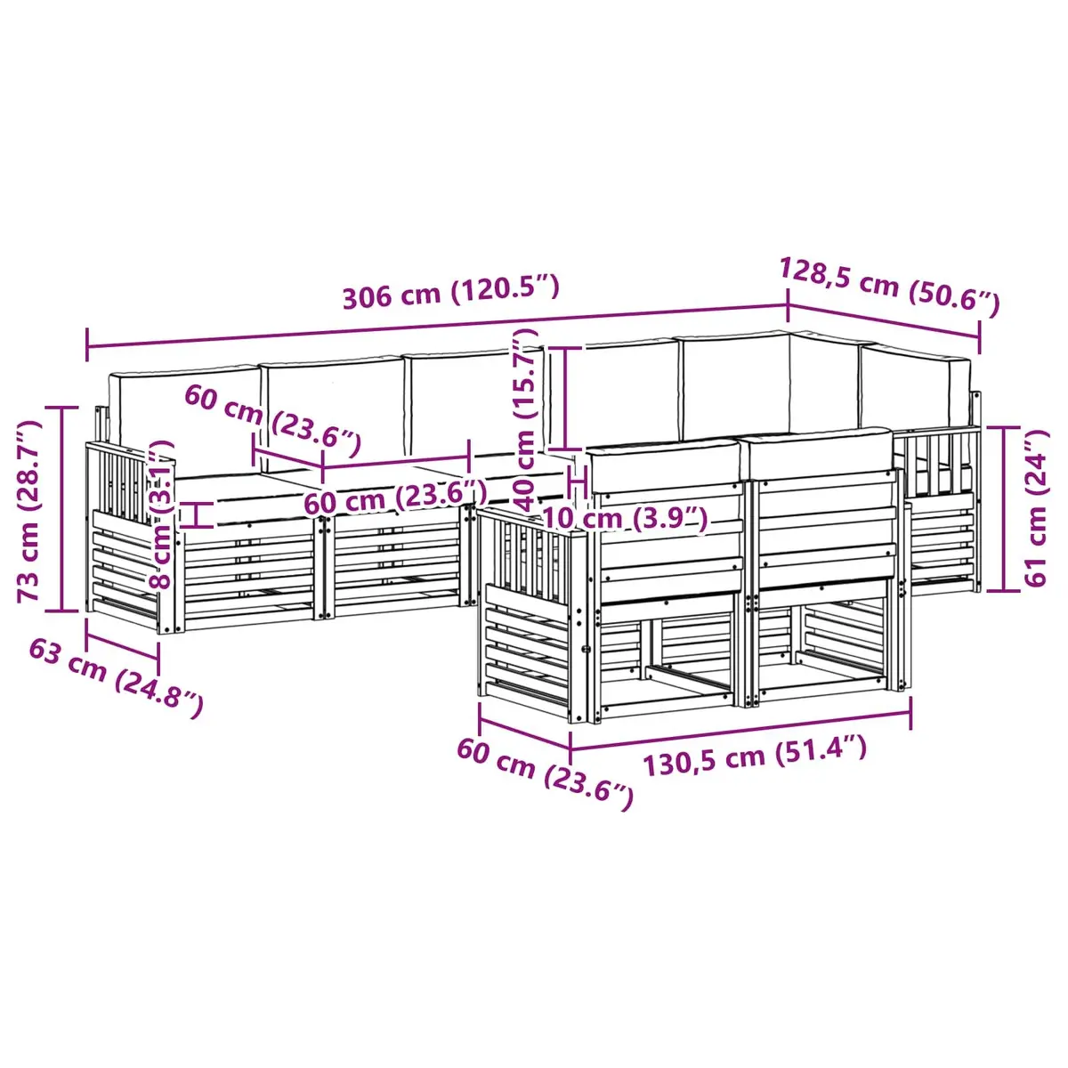8-Piece Outdoor Sofa Set