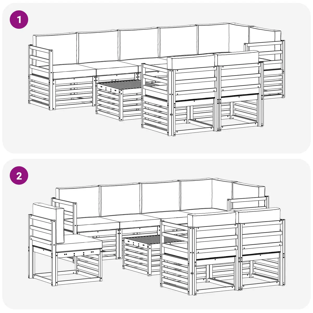 9 Piece Outdoor Sofa Set