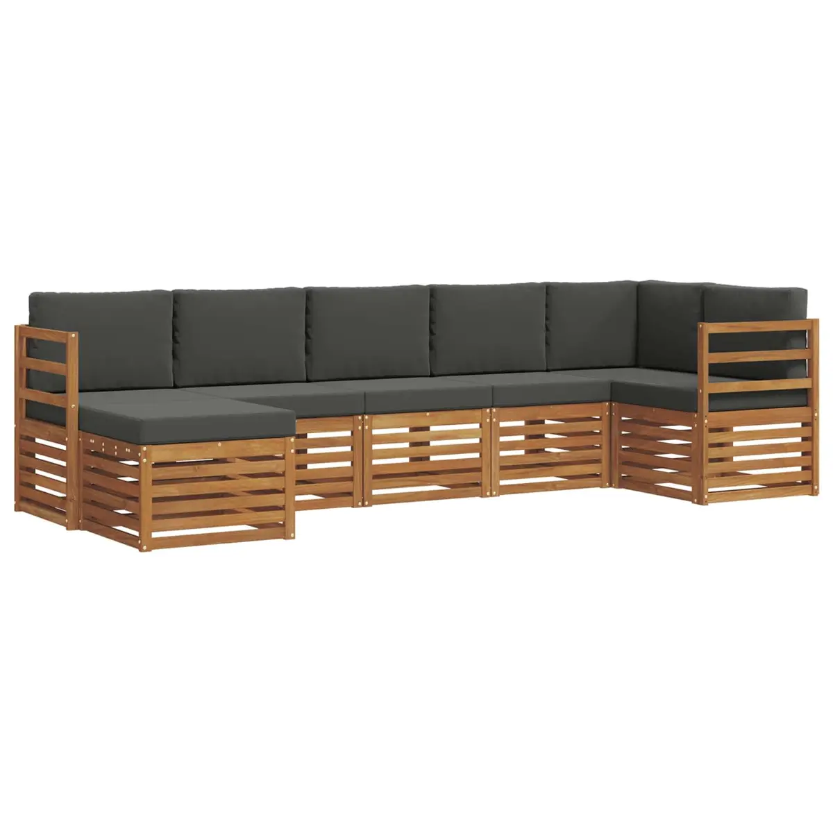 Outdoor Sectional Sofa Set 7 pcs Garden Furniture Lounge Natural Anthracite