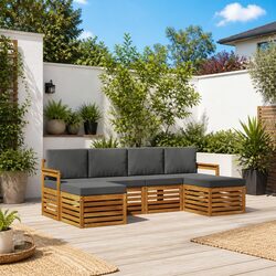 Friendly 6-Piece Acacia Wood Outdoor Sofa Set