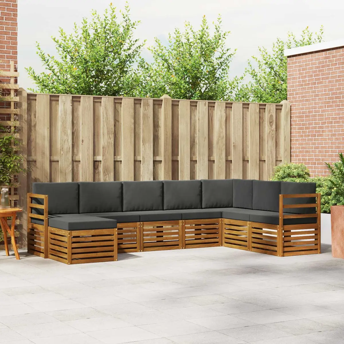Outdoor Sofa Set 8 Pieces Garden Furniture Acacia Wood Lounge Seating Modular