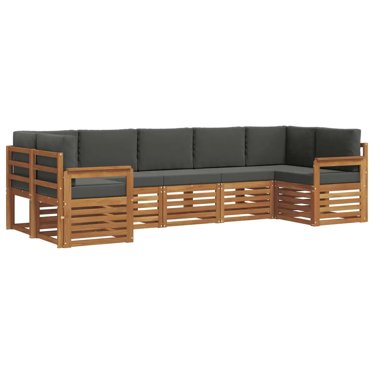 Outdoor Sectional Sofa Set 7 Pieces Modular Garden Patio Furniture Brown