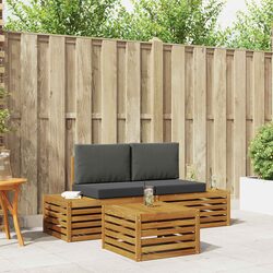 Outdoor Sectional Sofa Set Modern Garden Furniture Patio Seating Wood Natural