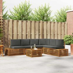 Outdoor Sectional Sofa Set 7 Piece Garden Patio Furniture with Cushions