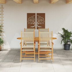 Garden Dining Set Folding 5-Piece Outdoor Furniture