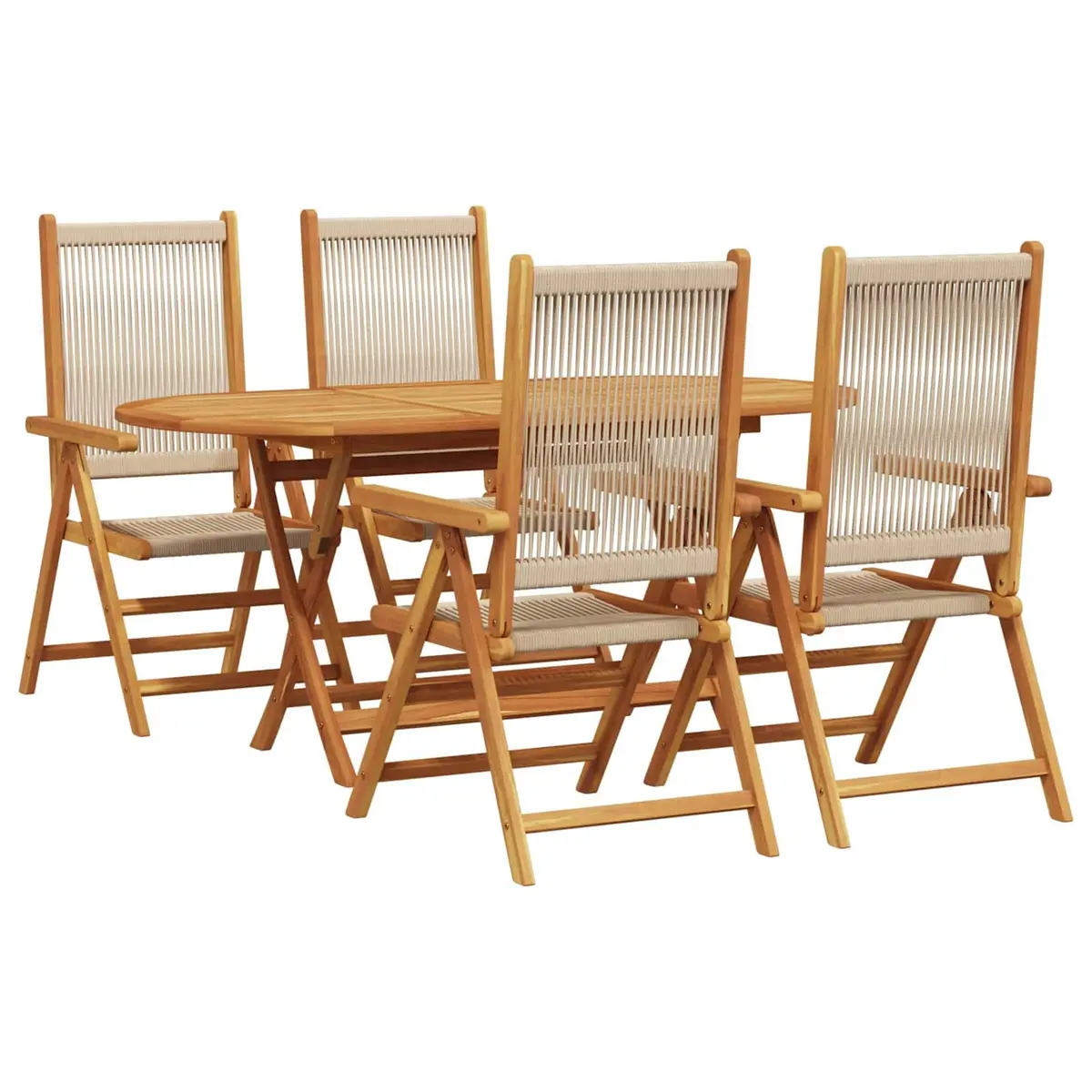 Garden Dining Set Folding 5-Piece Outdoor Furniture