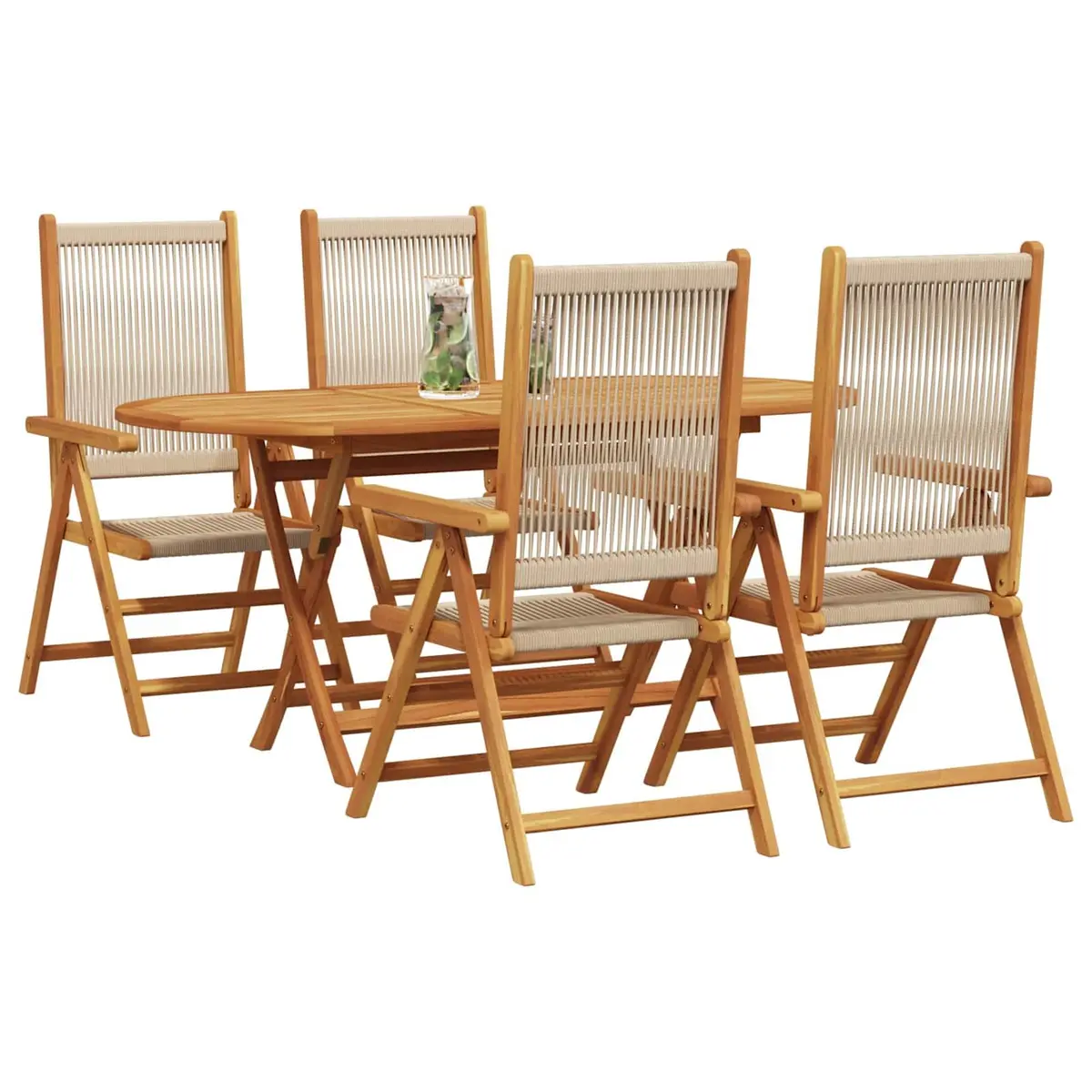 Garden Dining Set Folding 5-Piece Outdoor Furniture