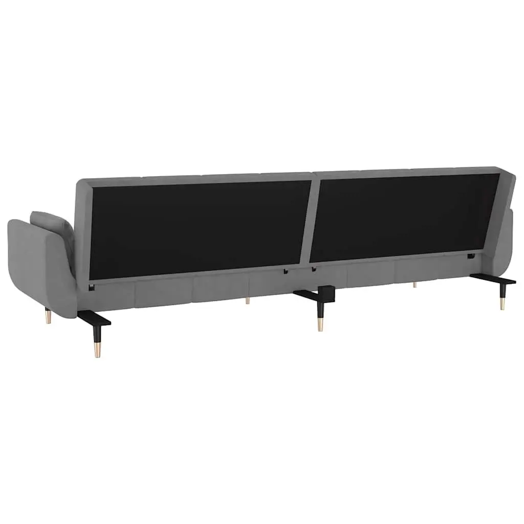 2-Seater Sofa Bed Convertible Lounge Sleeper with Adjustable Backrest Grey