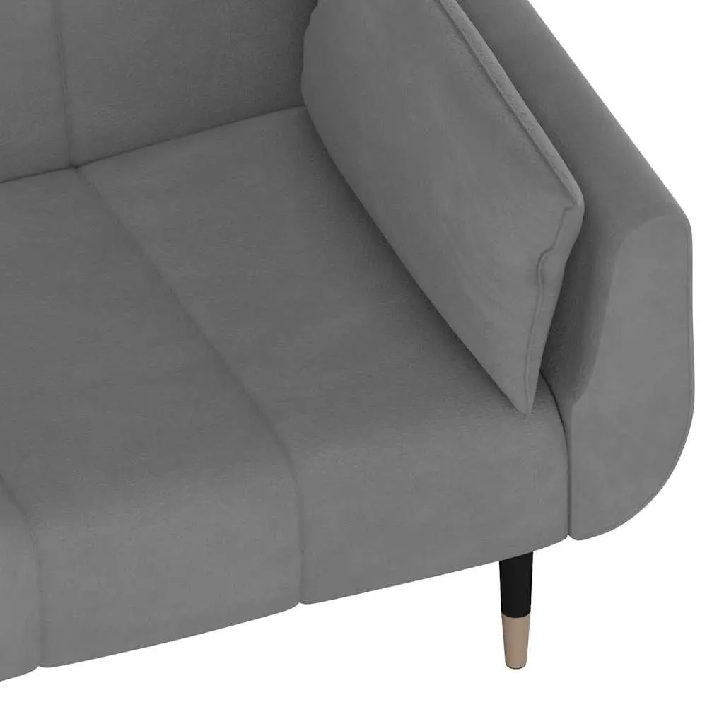 2-Seater Sofa Bed Convertible Lounge Sleeper with Adjustable Backrest Grey