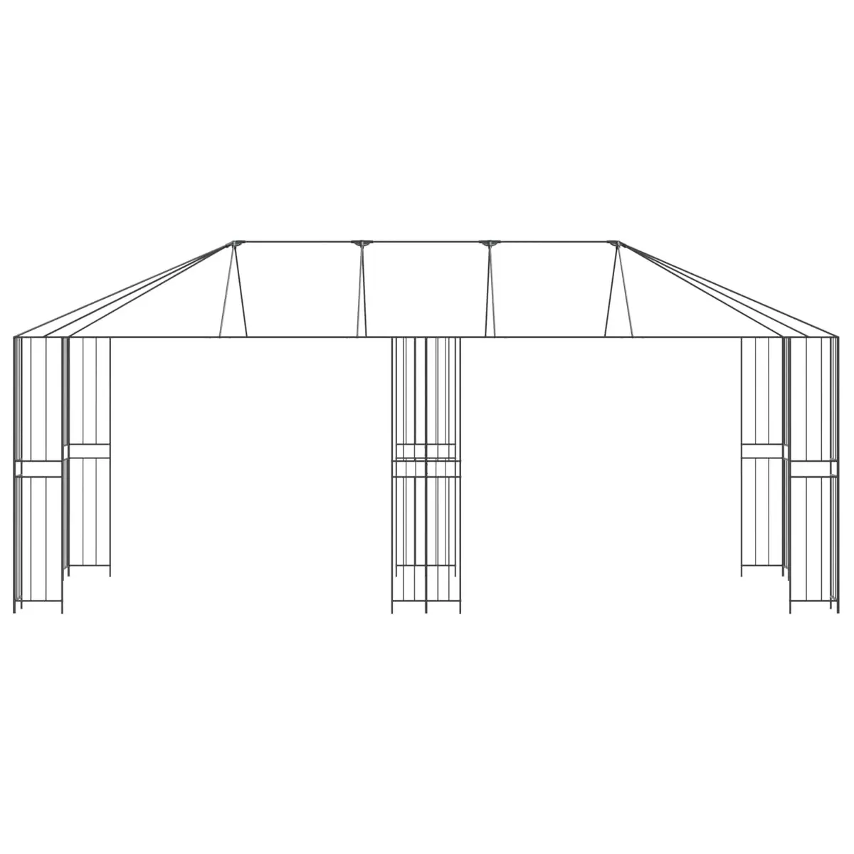 Gazebo Frame Steel Structure Black 6 x 3 m Outdoor Garden Canopy