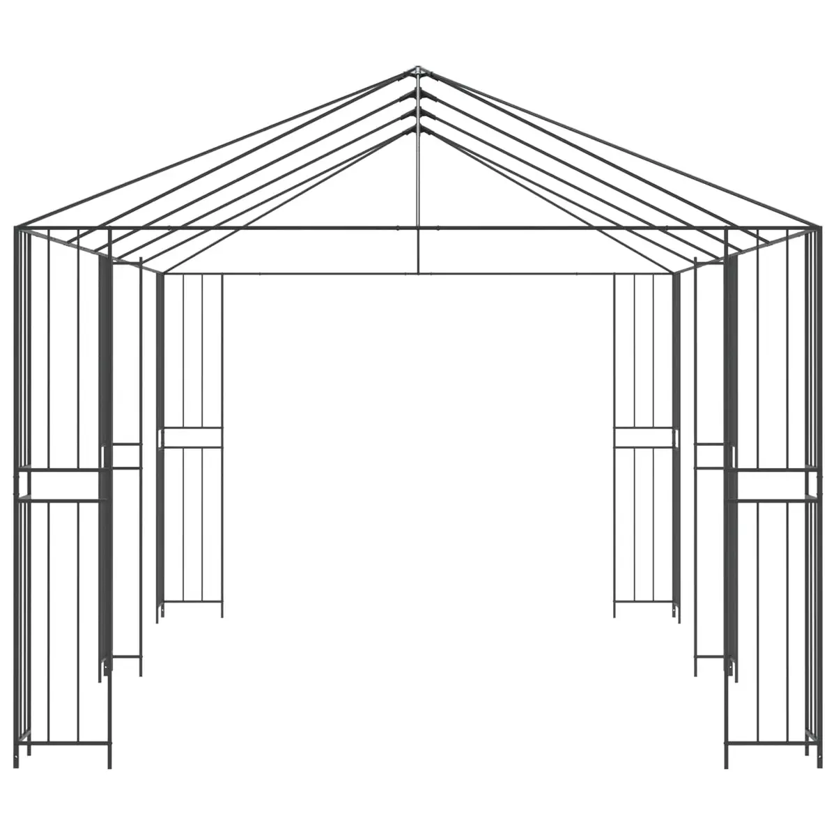 Gazebo Frame Steel Structure Black 6 x 3 m Outdoor Garden Canopy